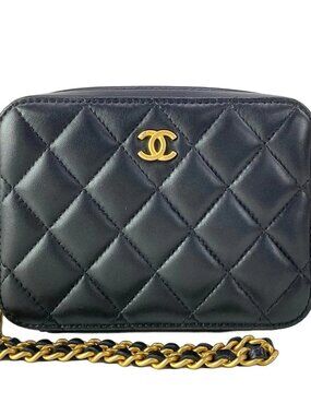 CHANEL MATLASSE / Mini Camera Bag AP2426 Black Lambskin Shoulder Bag